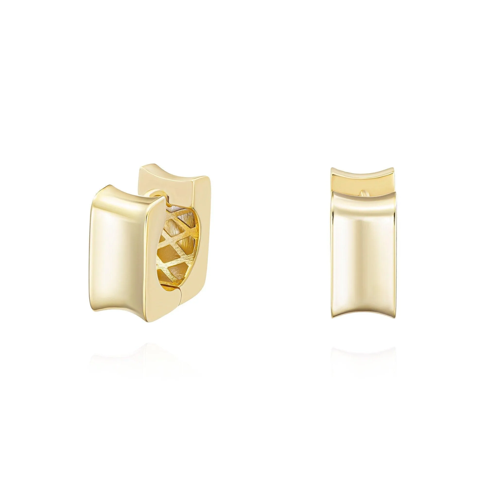Thick Square Huggie Hoop Earrings - 18K Gold Vermeil