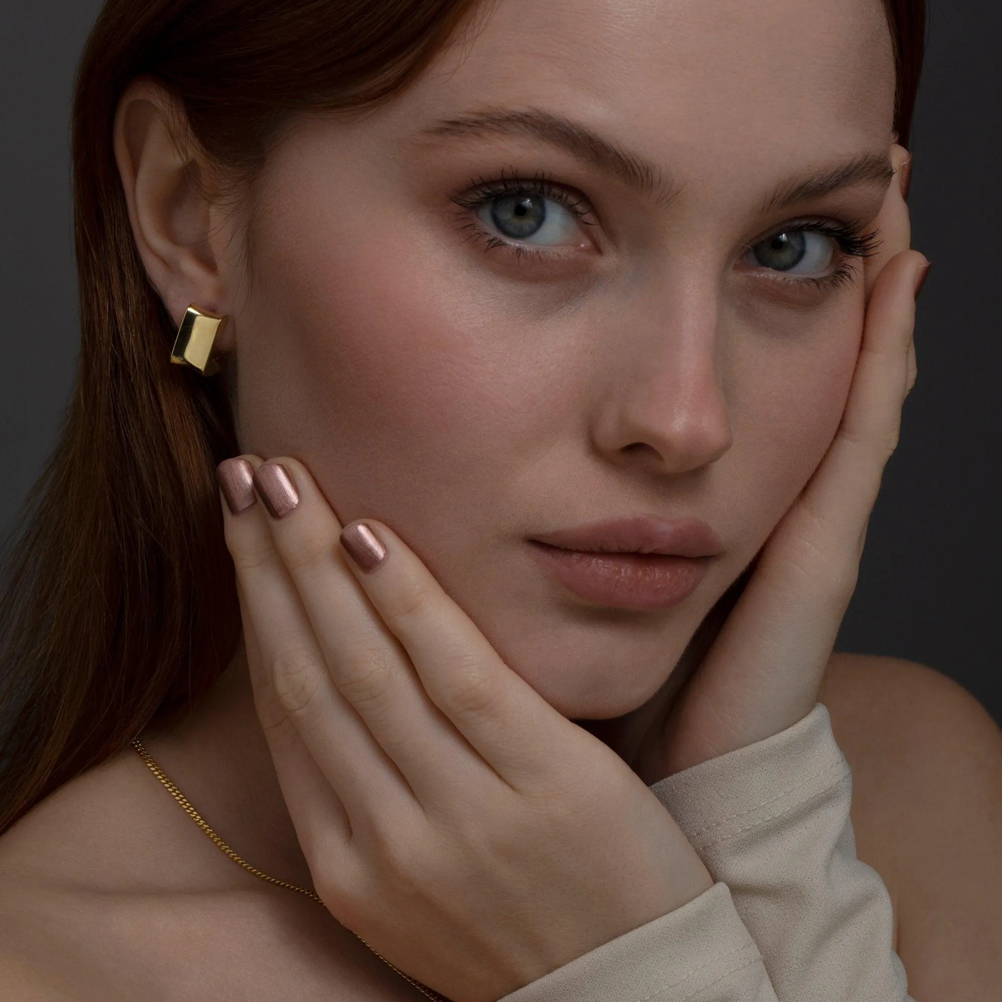 Thick Square Huggie Hoop Earrings - 18K Gold Vermeil