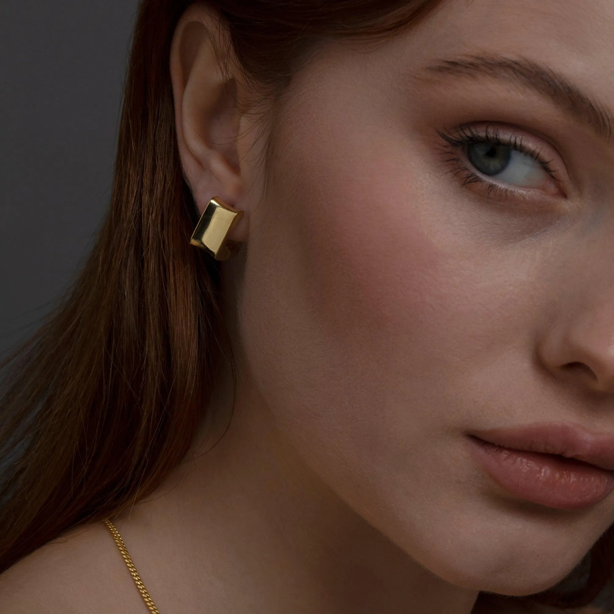 Thick Square Huggie Hoop Earrings - 18K Gold Vermeil