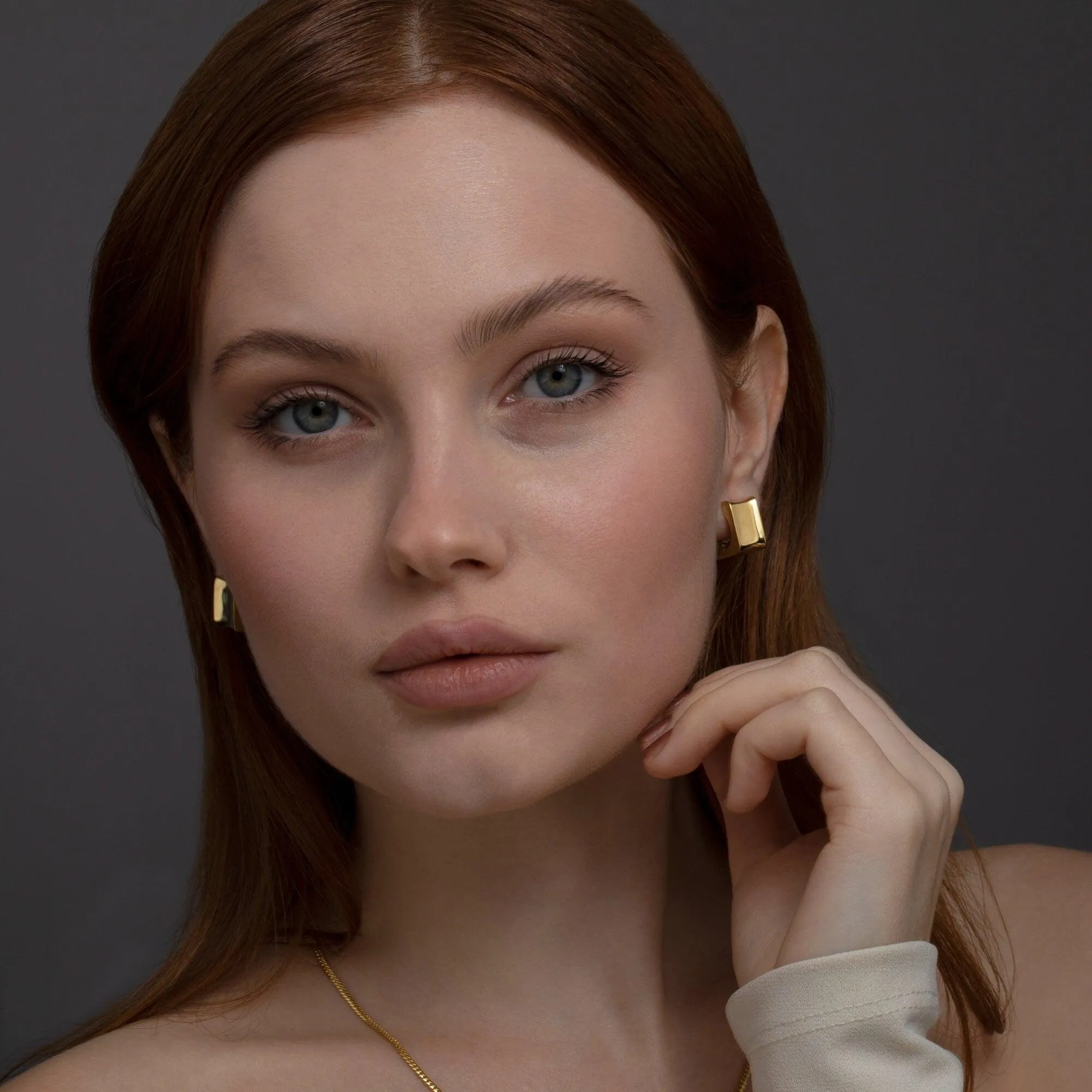 Thick Square Huggie Hoop Earrings - 18K Gold Vermeil