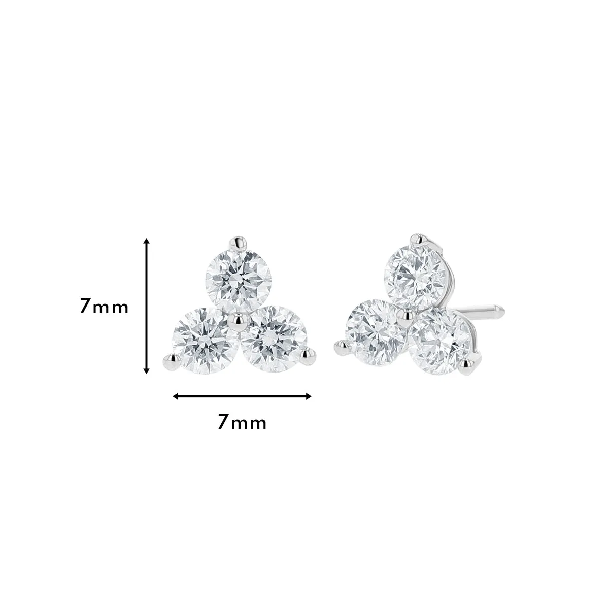 Three-Stone Trio Diamond Earrings