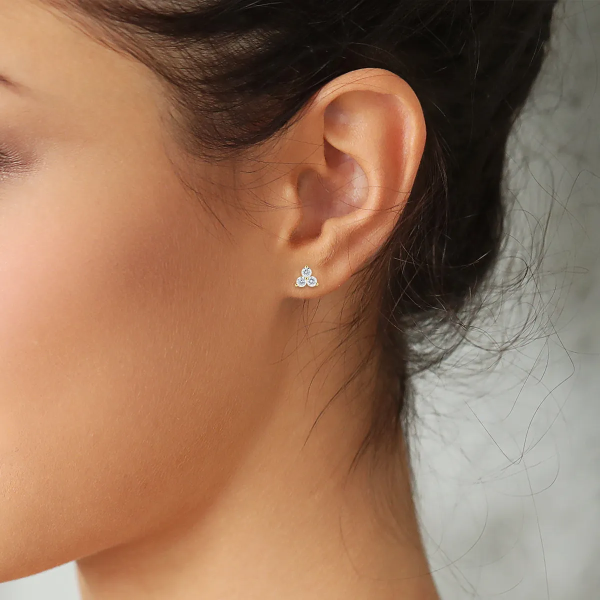 Three-Stone Trio Diamond Earrings