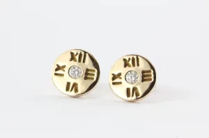 Tiffany 18K Rose Gold Atlas Earrings with Round Brilliant Diamonds