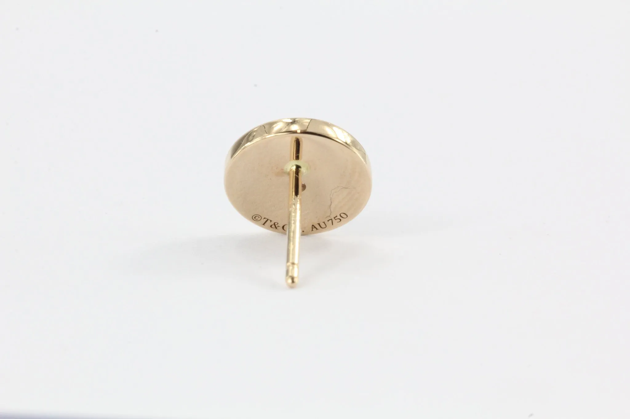 Tiffany 18K Rose Gold Atlas Earrings with Round Brilliant Diamonds