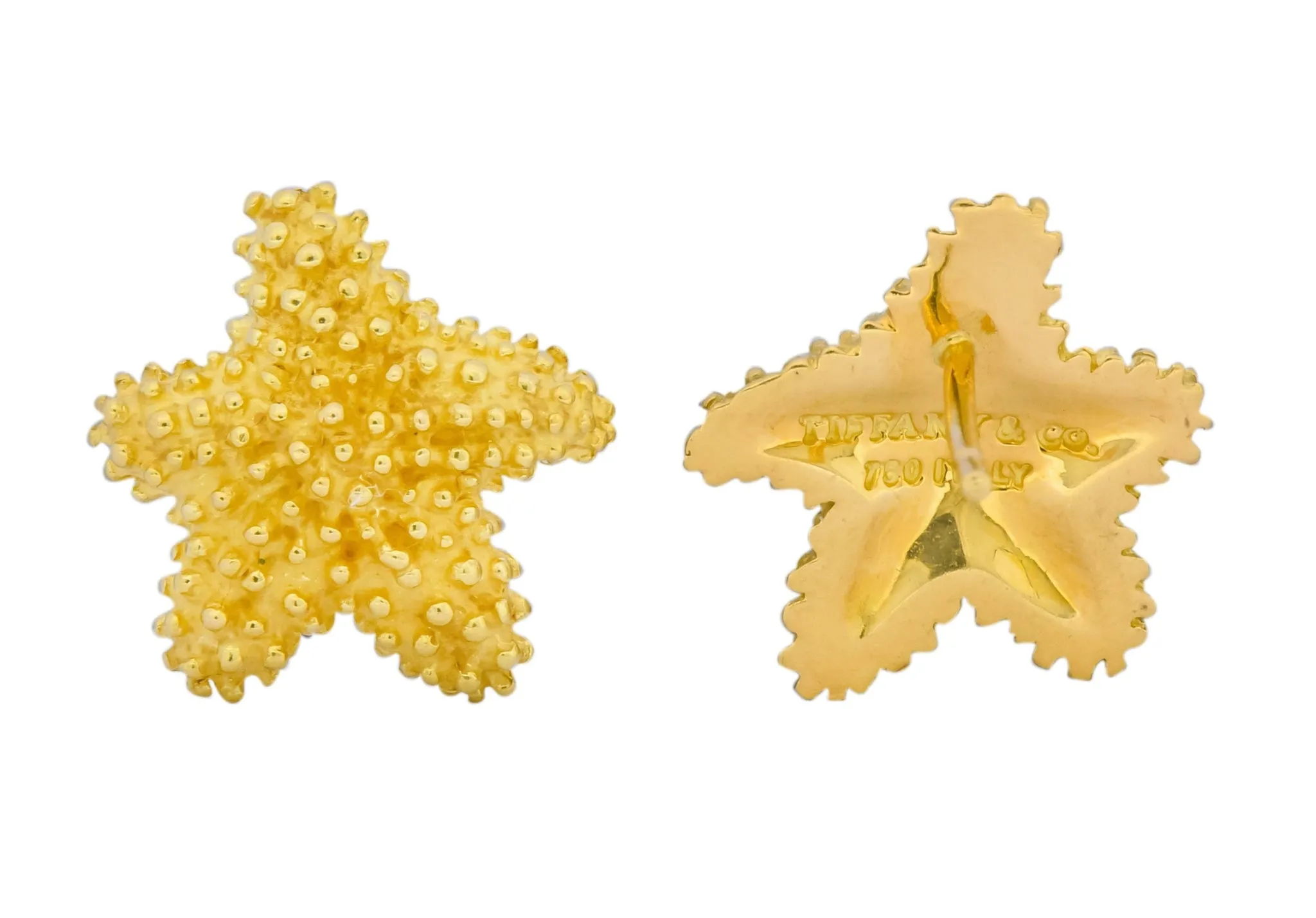 Tiffany & Co. 18 Karat Yellow Gold Starfish Stud Earrings