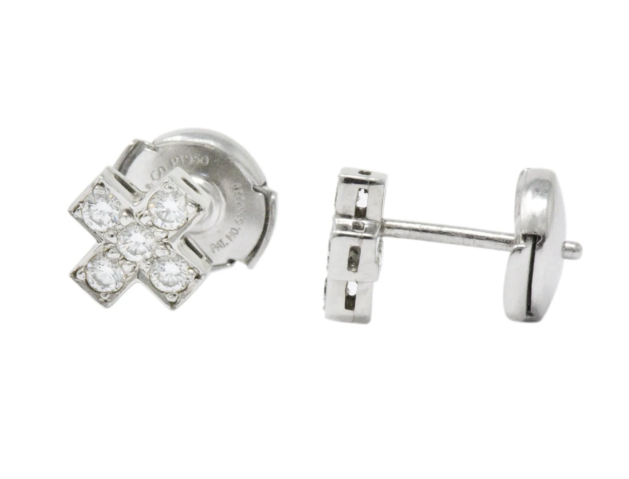 Tiffany & Co. Contemporary 0.30 CTW Diamond Platinum Cruciform Earrings
