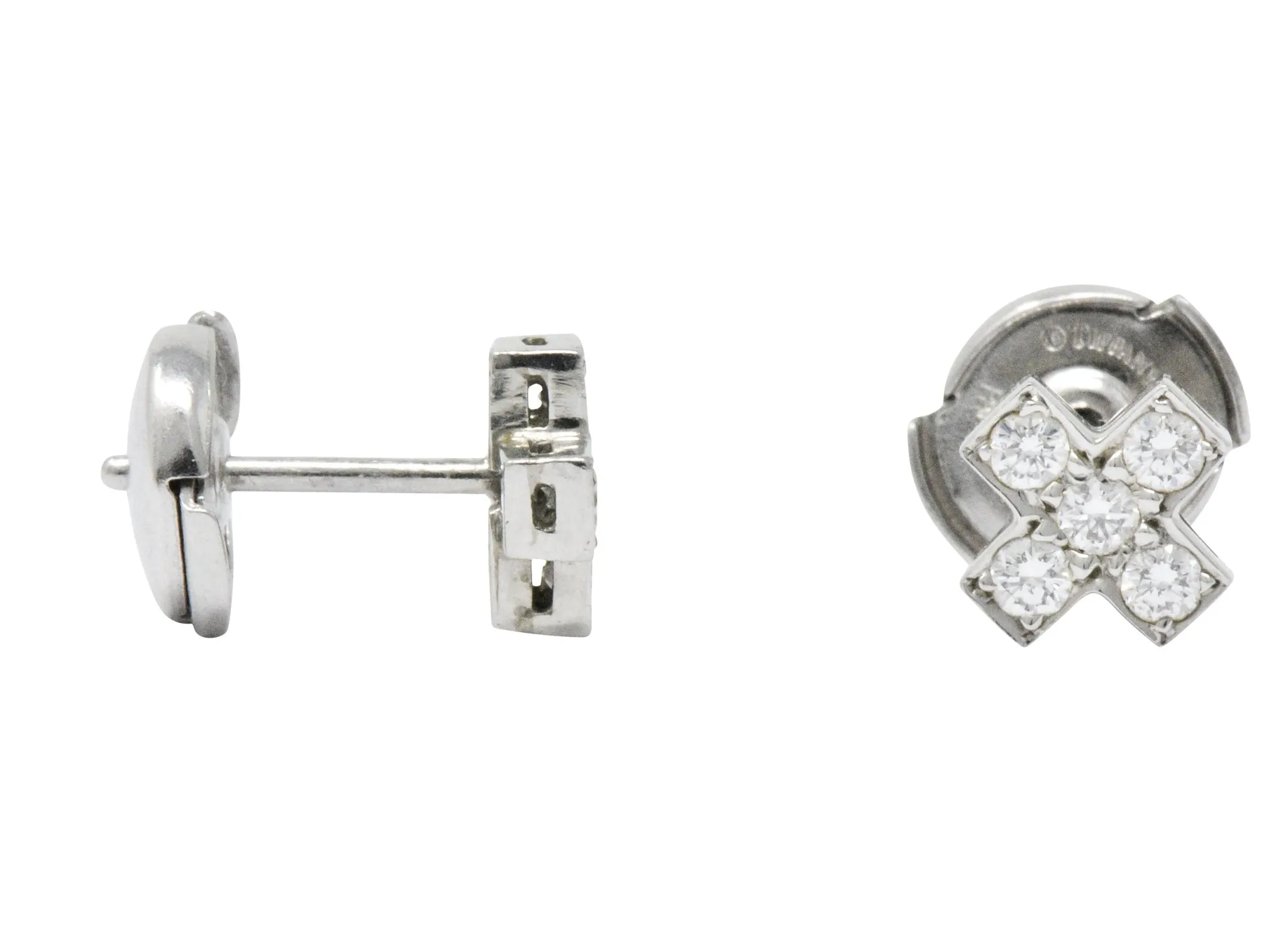 Tiffany & Co. Contemporary 0.30 CTW Diamond Platinum Cruciform Earrings
