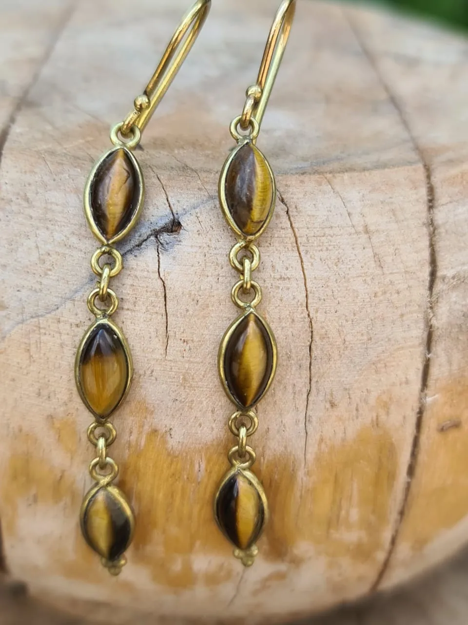 Tigers Eye Drop Earrings