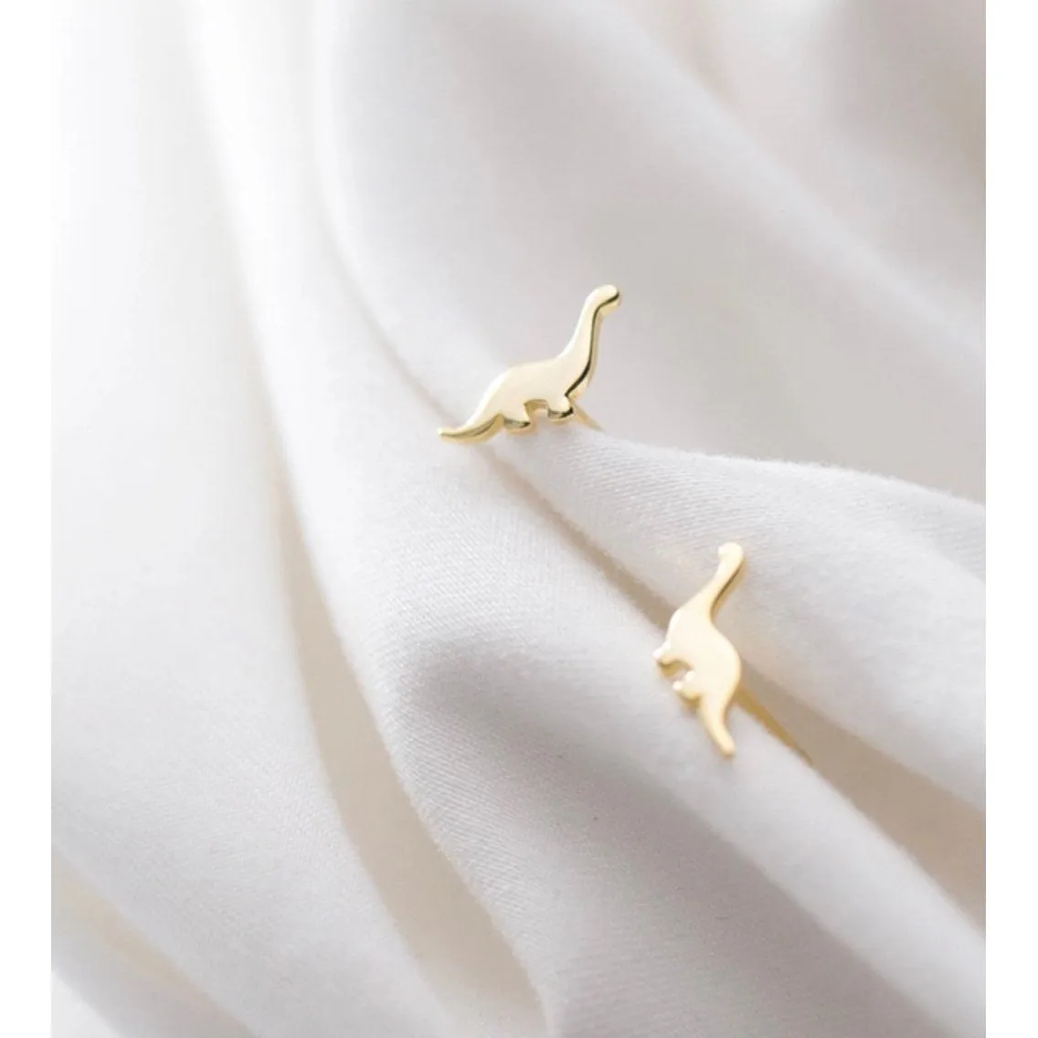 Tiny Brachiosaurus Stud Earrings-SS029