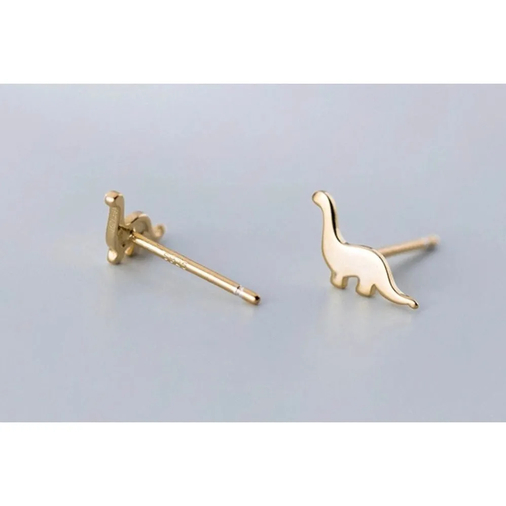 Tiny Brachiosaurus Stud Earrings-SS029