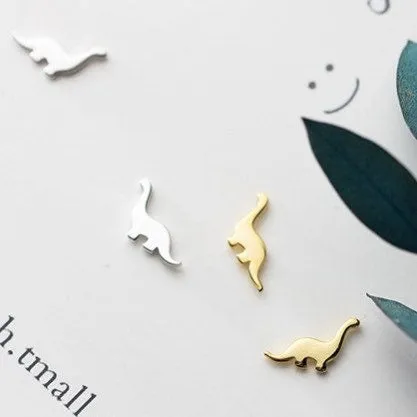 Tiny Brachiosaurus Stud Earrings-SS029