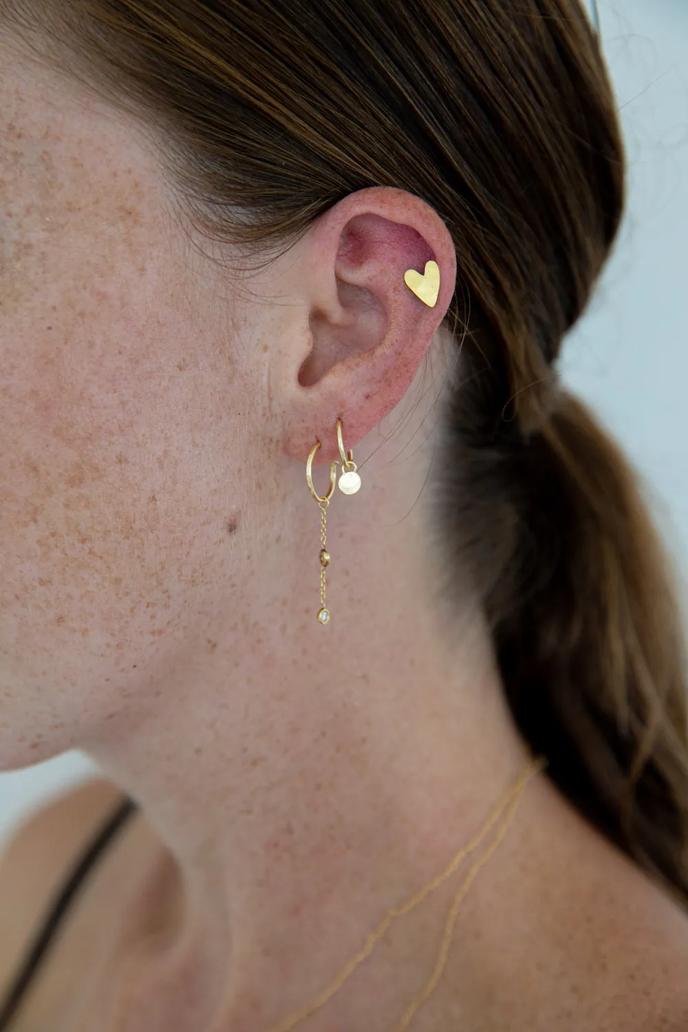 Tiny Hammered Hoop Earrings