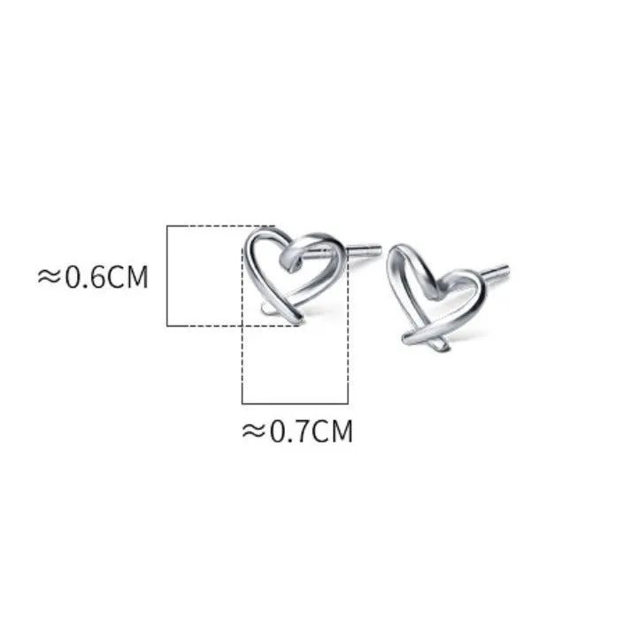 Tiny Heart Stud Earrings-Finger Heart Emoji Earrings-SS046