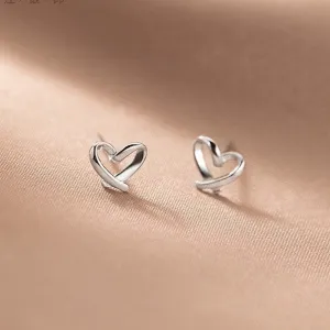 Tiny Heart Stud Earrings-Finger Heart Emoji Earrings-SS046