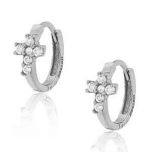 Tiny Silver Cross Huggies