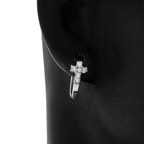 Tiny Silver Cross Huggies