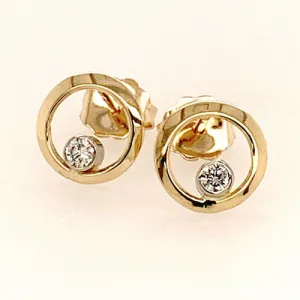 Tom Kruskal Open Circle Diamond Stud Earrings