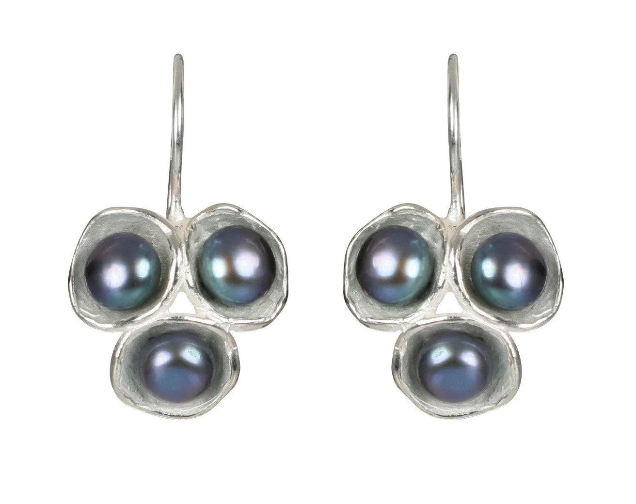 Tri-Pod Pearl Earrings with Hook