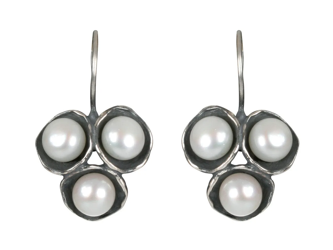 Tri-Pod Pearl Earrings with Hook
