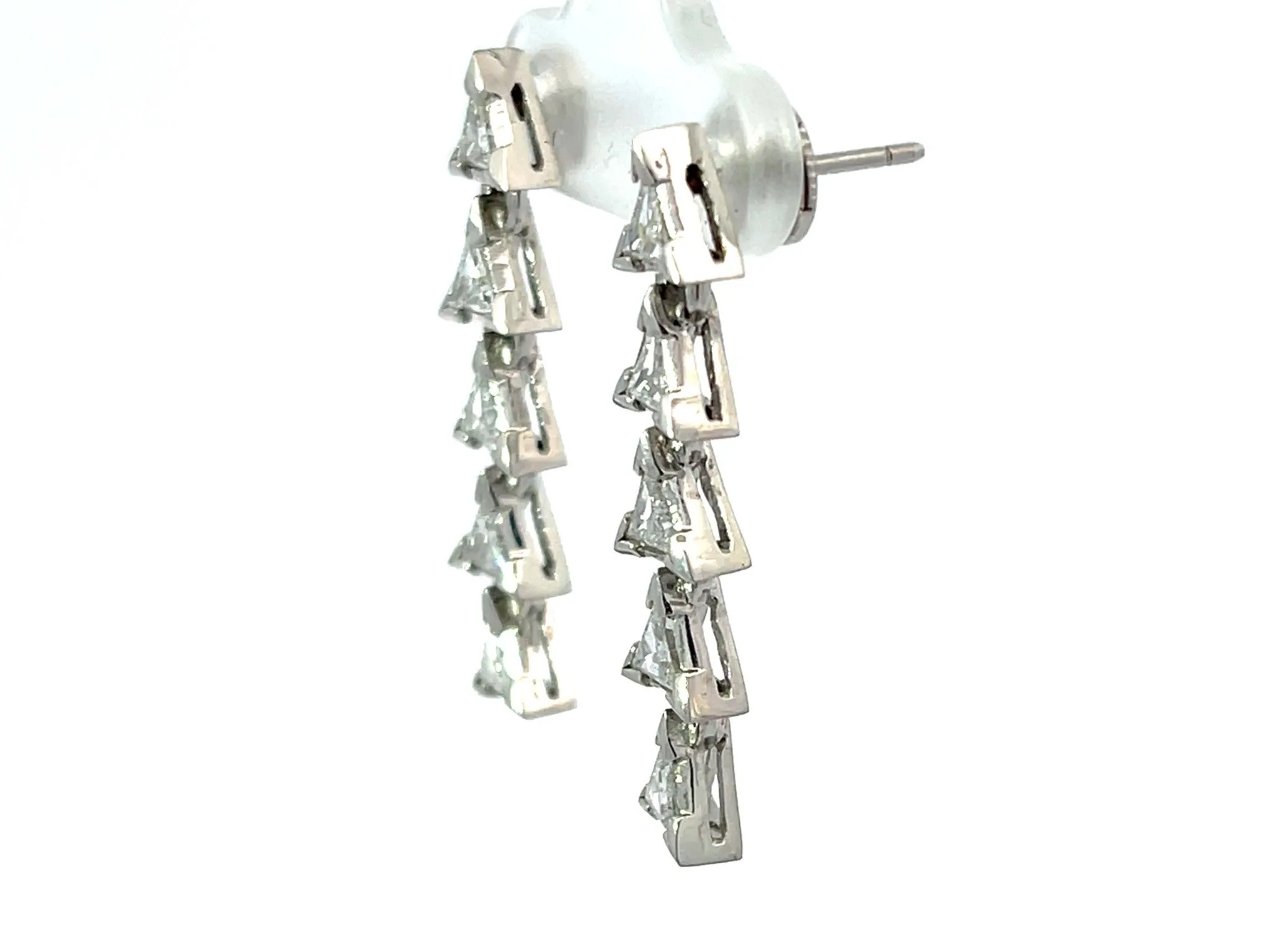 Trillion 1.63 ctw Diamond Dangly Earrings In Platinum