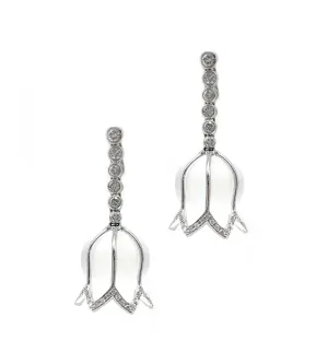 Trinity 18K Contemporary Flower Drop Earrings