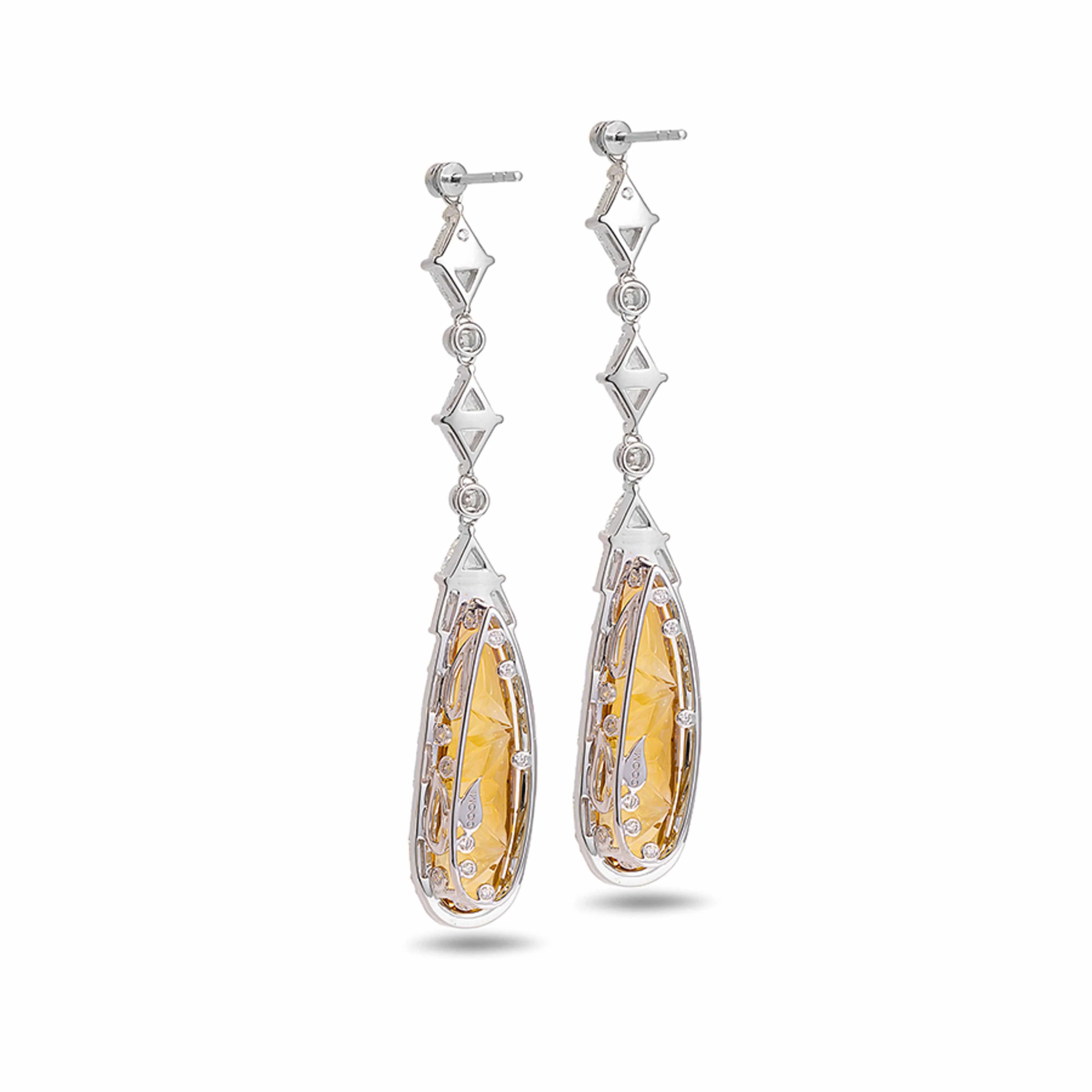 Trinity One of a Kind Citrine Drop Earrings