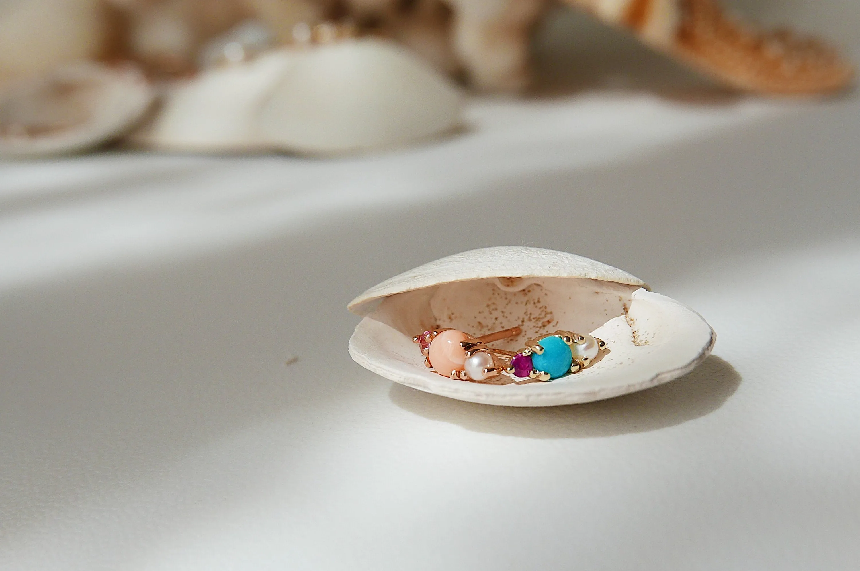 Trio Coral Earring