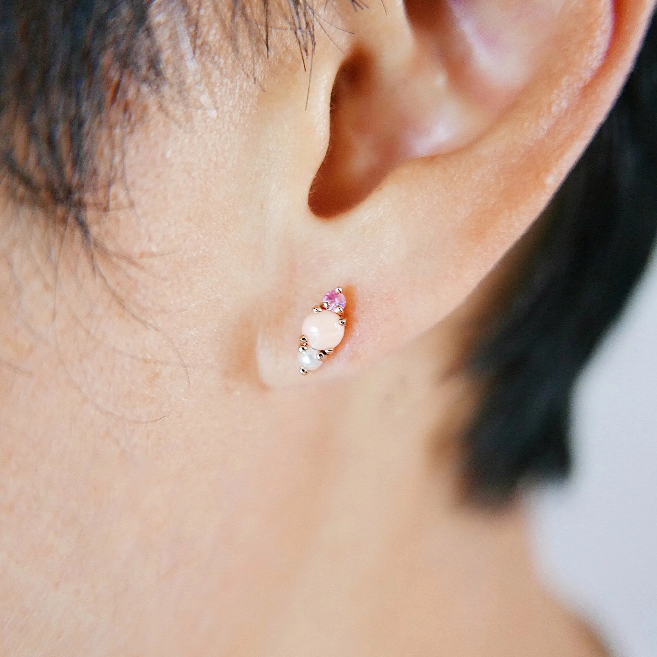 Trio Coral Earring