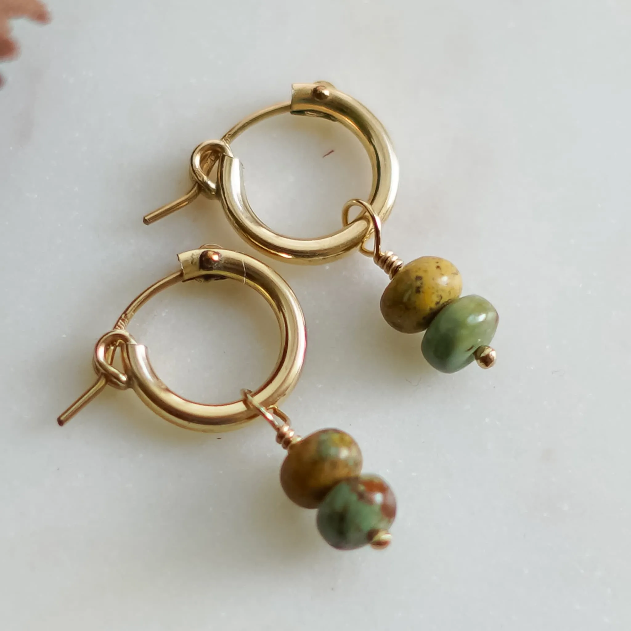 Turquoise Hoop Charms