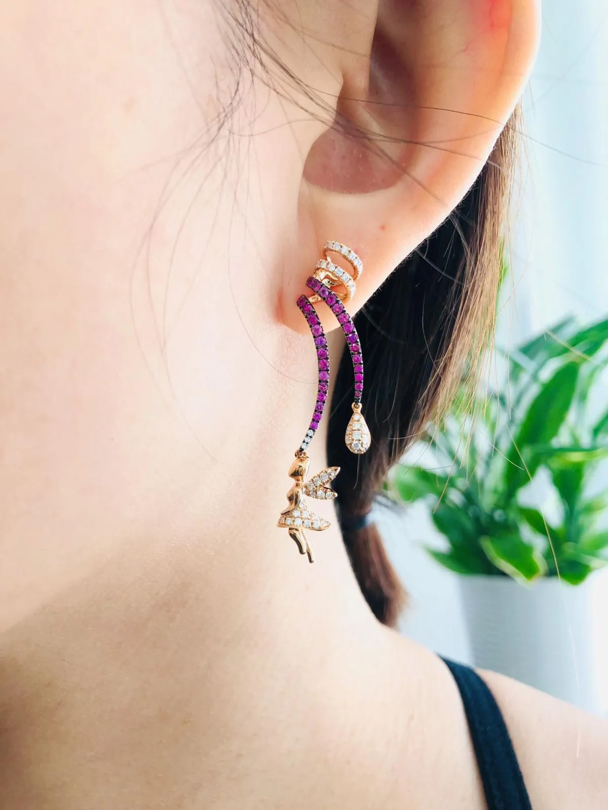 Twisted Drop Angel Earrings
