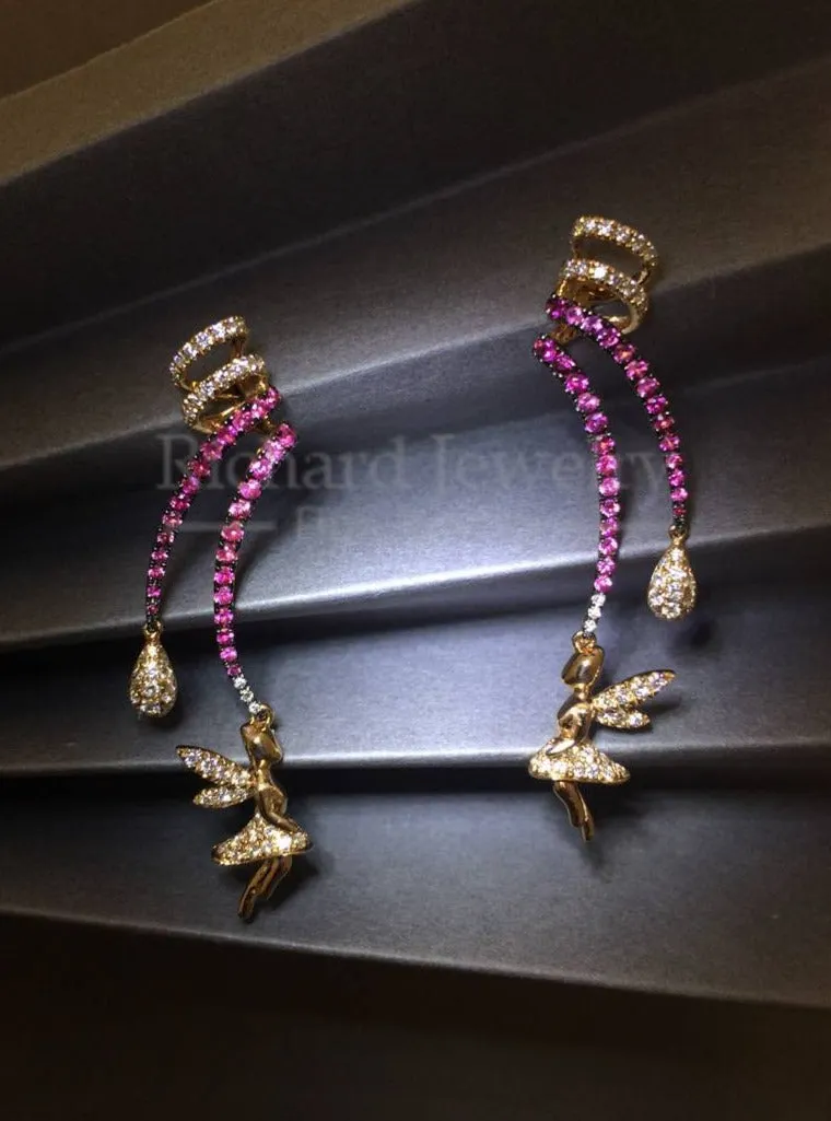 Twisted Drop Angel Earrings