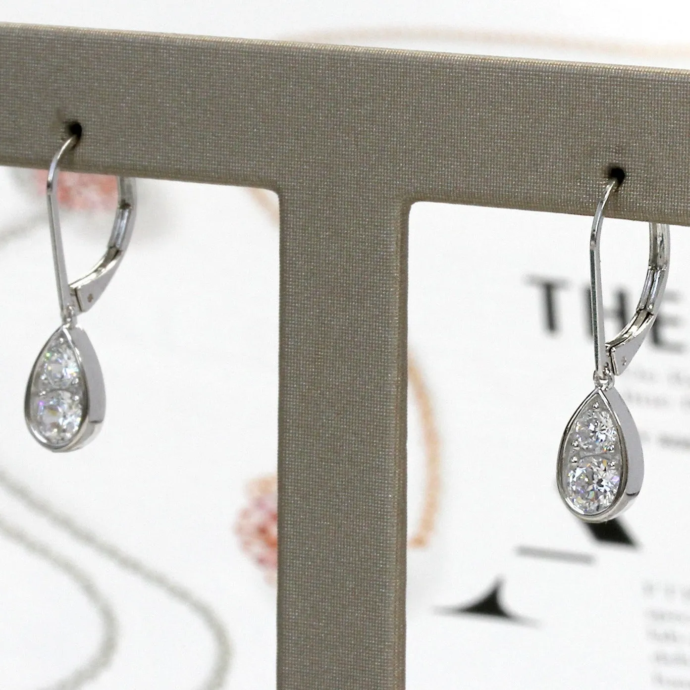 Two-Stone Teardrop Earrings