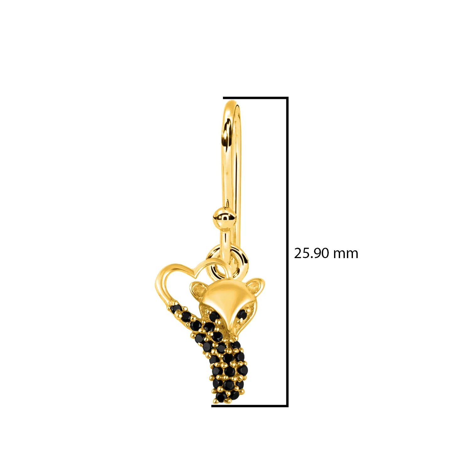 Unique Back Spinel Fox Earrings For Women Animal Dangle Earrings 925 Sterling Silver Earrings