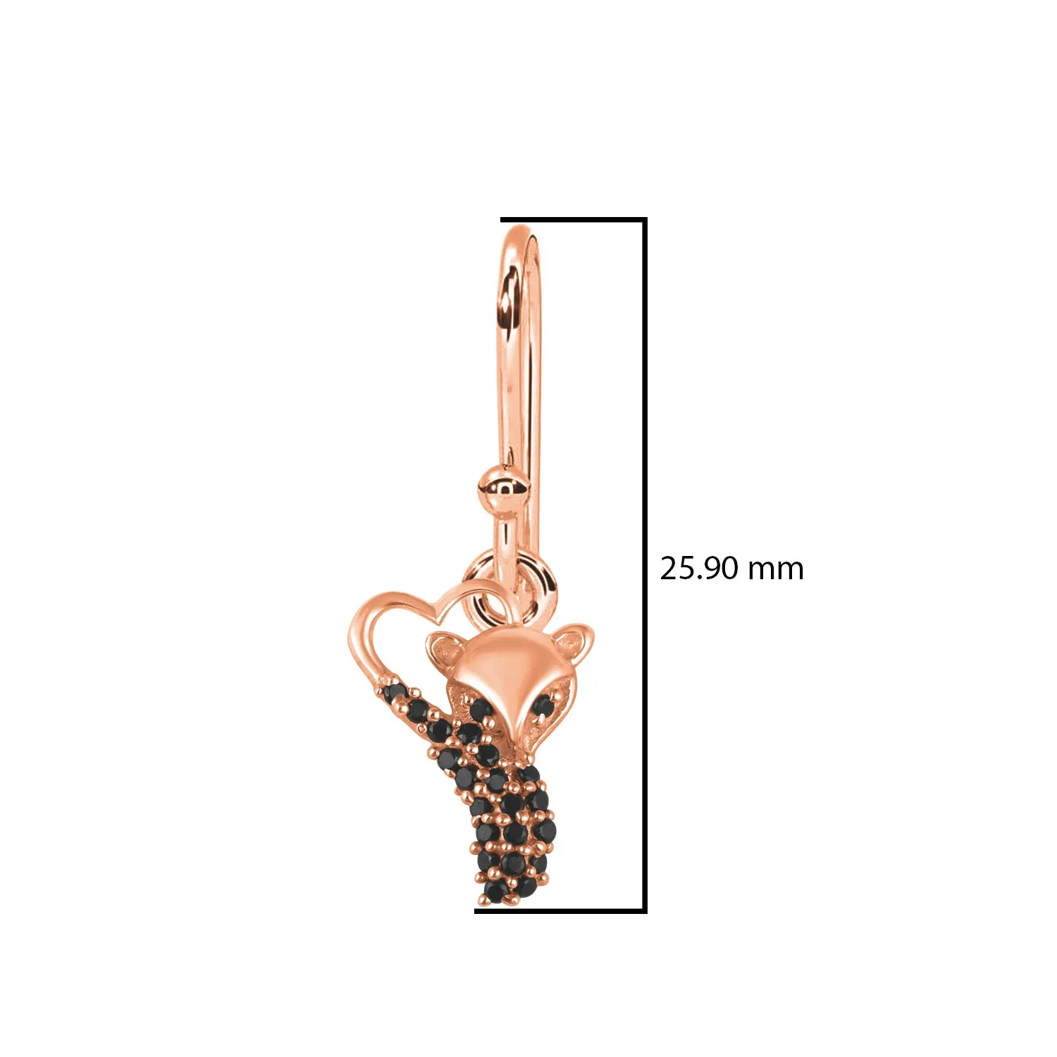 Unique Back Spinel Fox Earrings For Women Animal Dangle Earrings 925 Sterling Silver Earrings