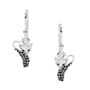 Unique Back Spinel Fox Earrings For Women Animal Dangle Earrings 925 Sterling Silver Earrings