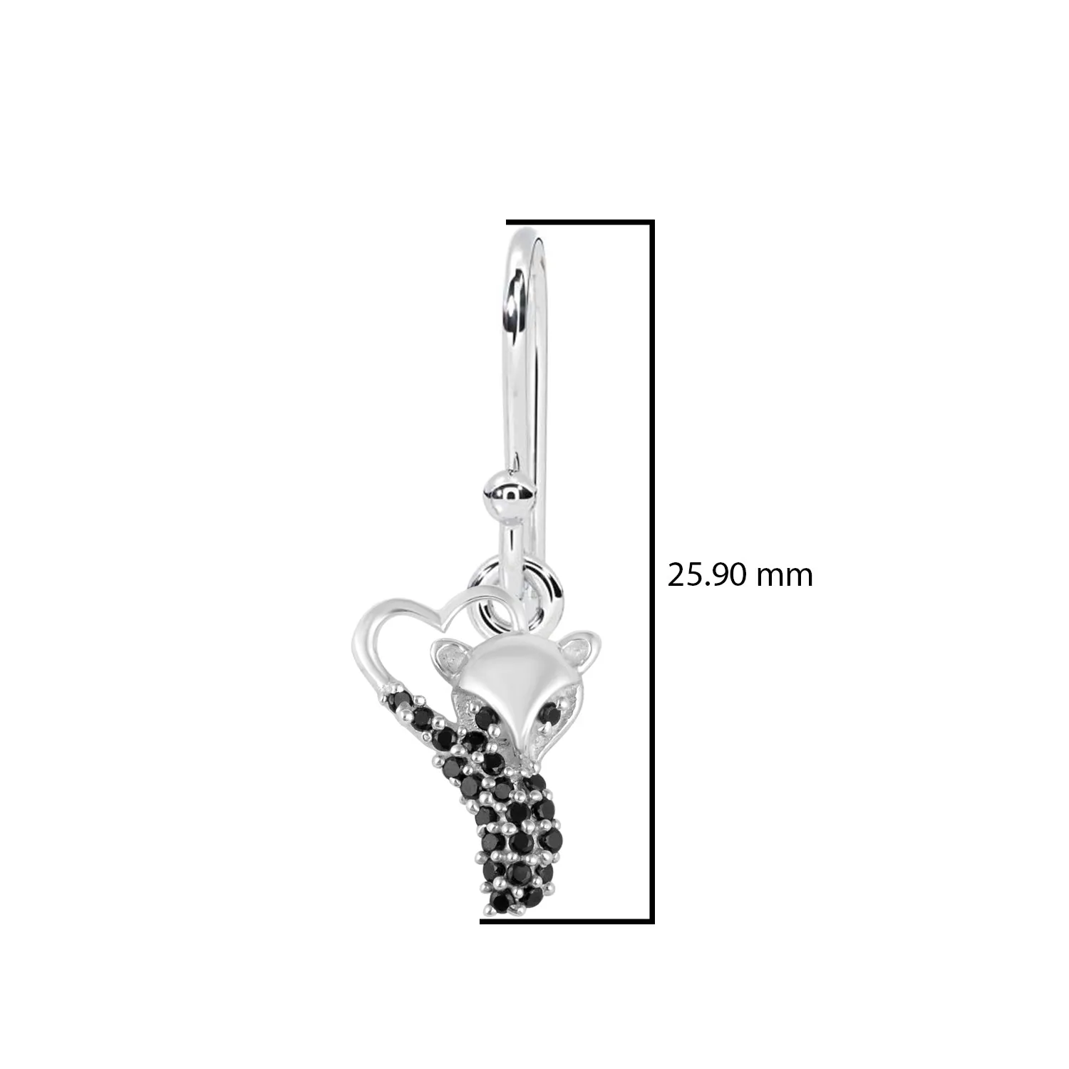 Unique Back Spinel Fox Earrings For Women Animal Dangle Earrings 925 Sterling Silver Earrings