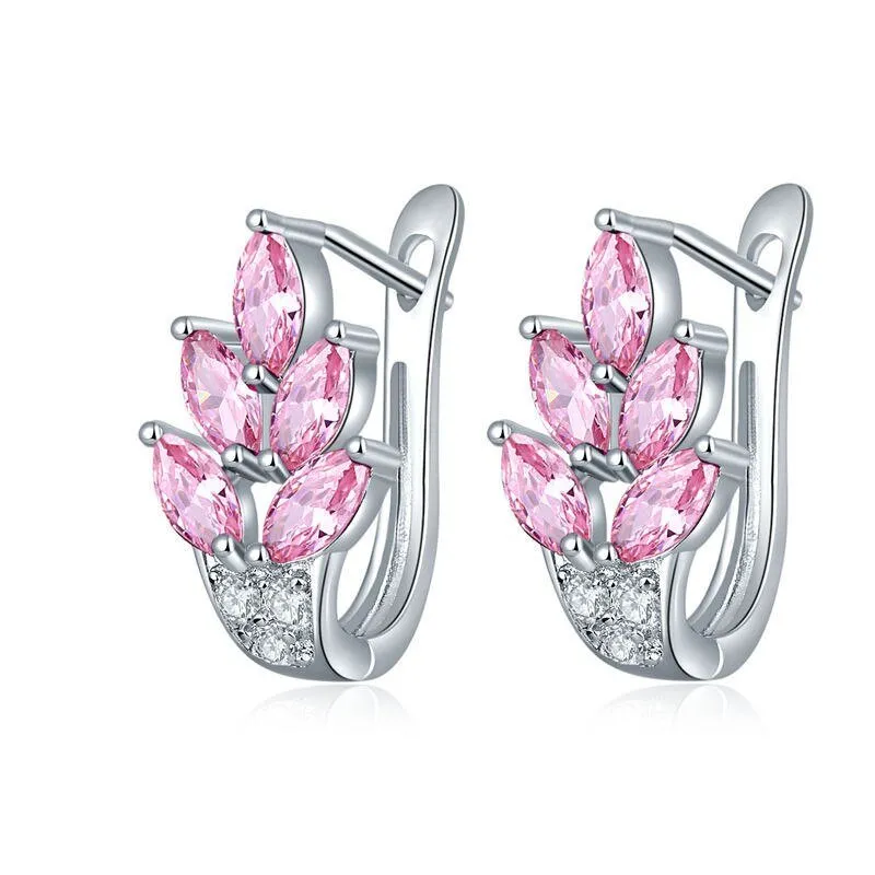 Unique Red Ruby Stud Earrings for Women Anniverssary Jewelry