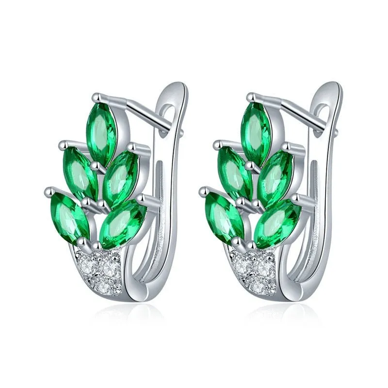 Unique Red Ruby Stud Earrings for Women Anniverssary Jewelry