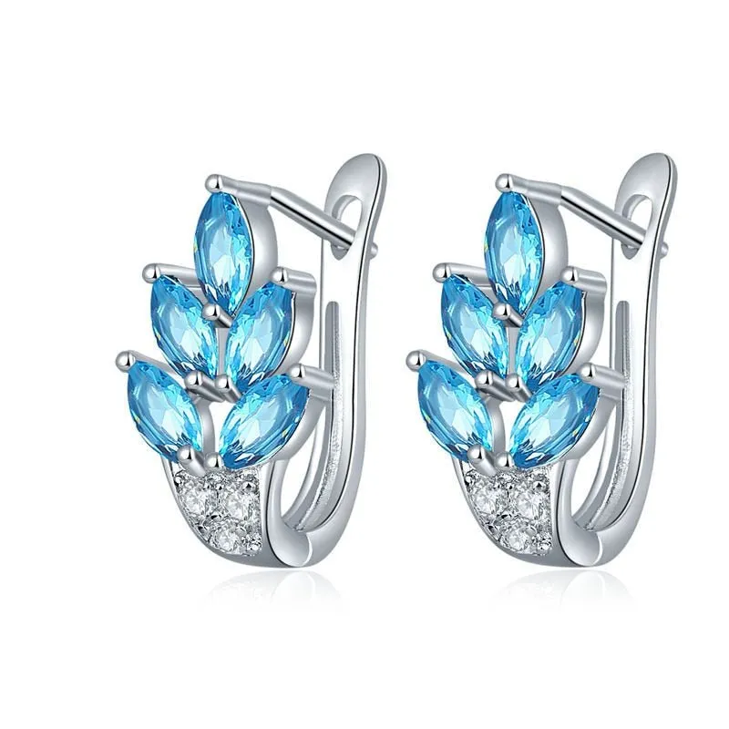 Unique Red Ruby Stud Earrings for Women Anniverssary Jewelry