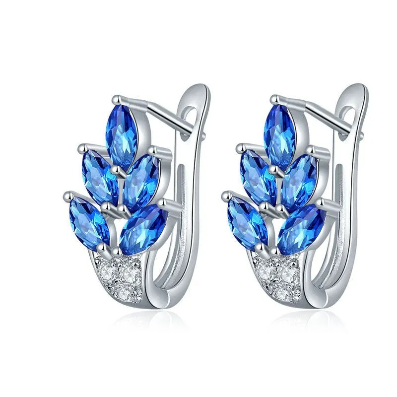 Unique Red Ruby Stud Earrings for Women Anniverssary Jewelry
