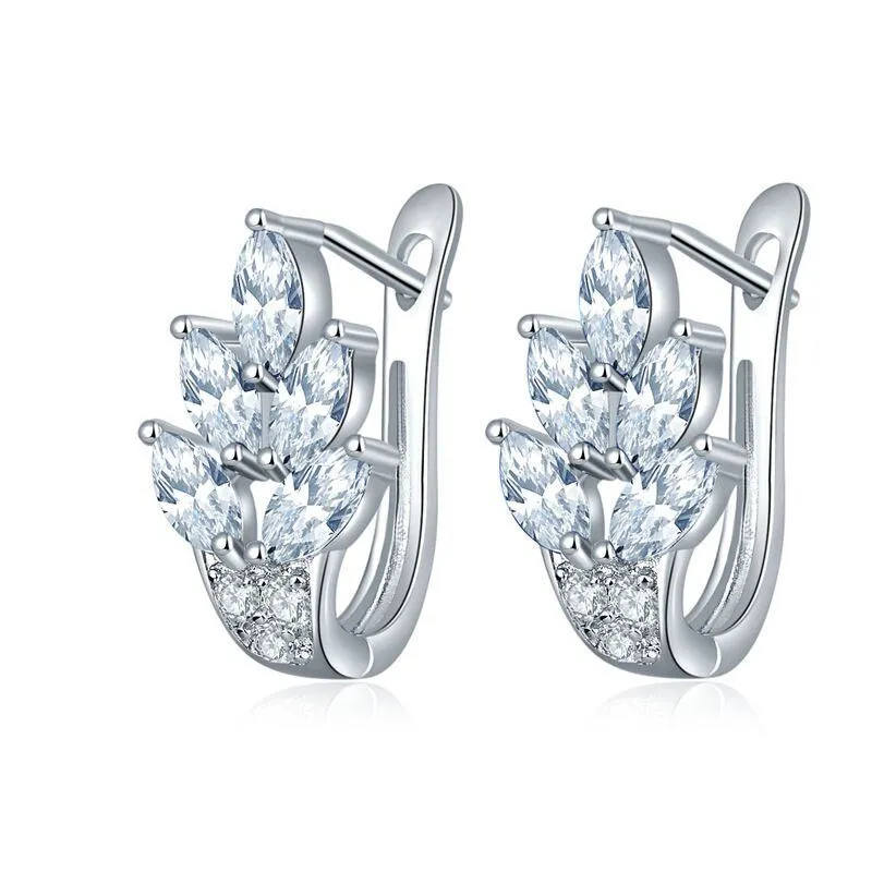 Unique Red Ruby Stud Earrings for Women Anniverssary Jewelry