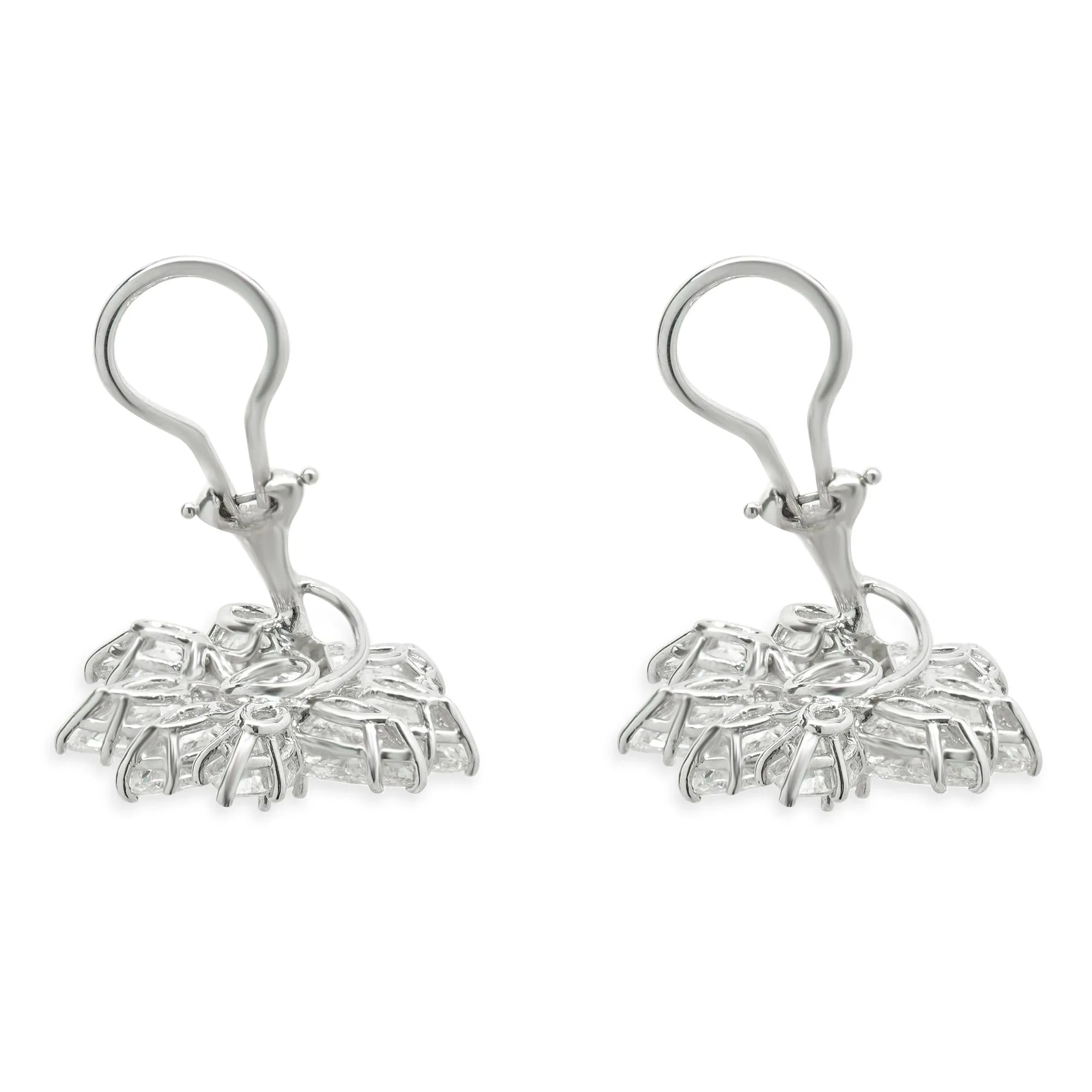 Valenti Magro Paltinum Pear and Marquise Cut Diamond Cluster Earrings