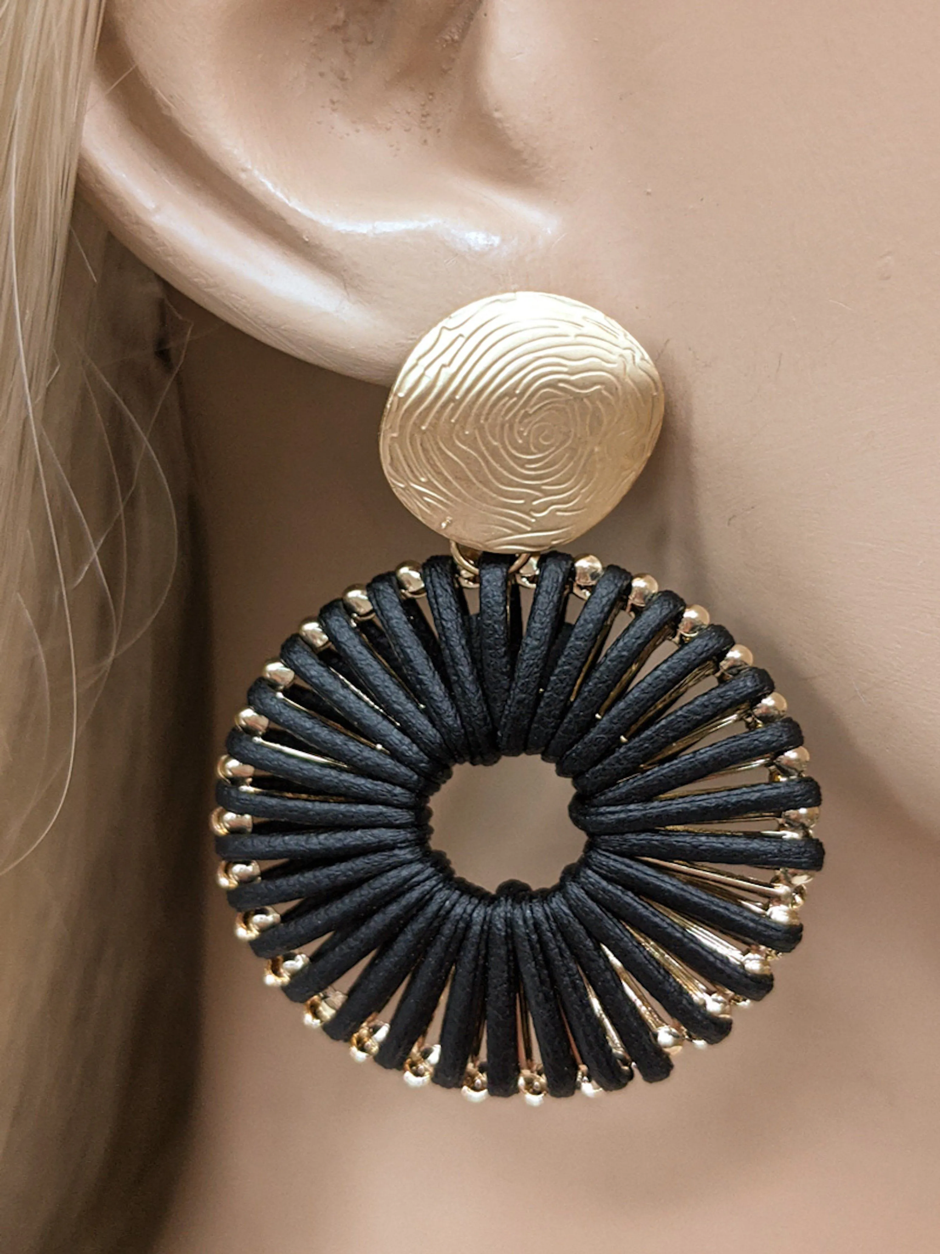 Vegan Leather Fashion Earrings