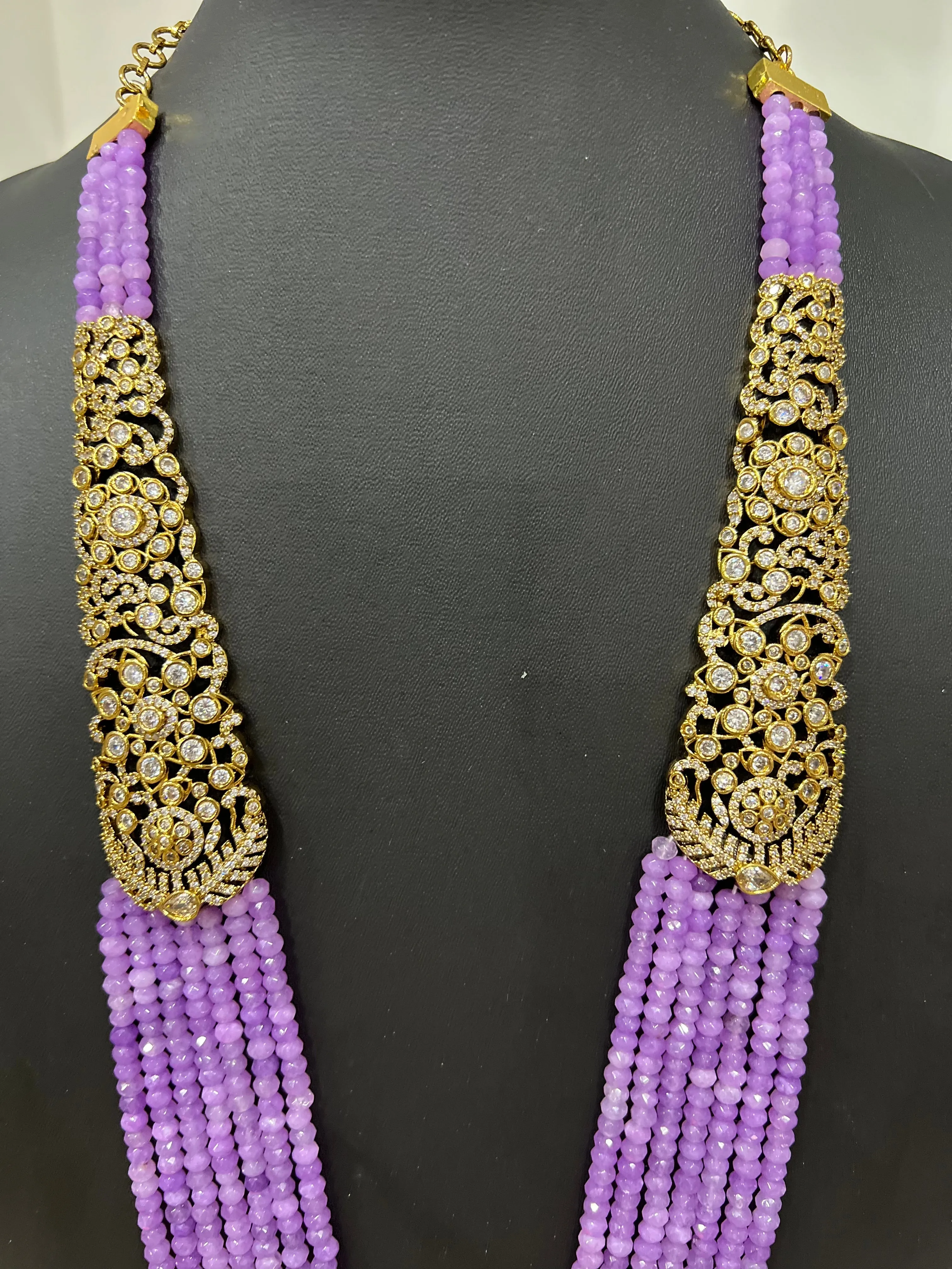 Victorian CZ Multilayer Beaded Necklace