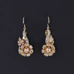Victorian Diamond Conversion Earrings of 14k Gold