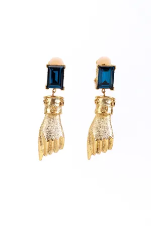 Victoriana Hand & Gem Drop Earrings