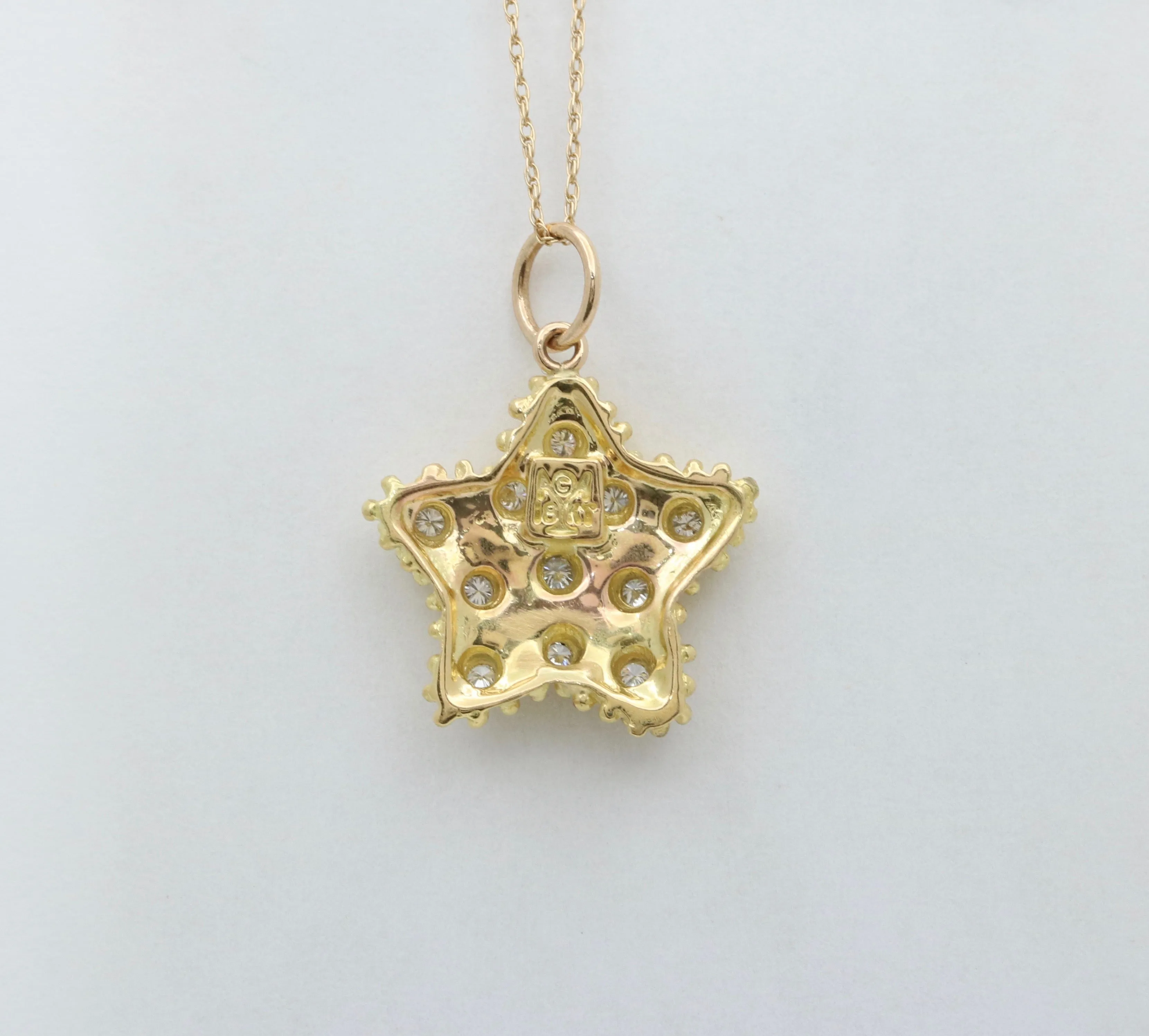 Vintage Diamond and 18K Gold Starfish Charm