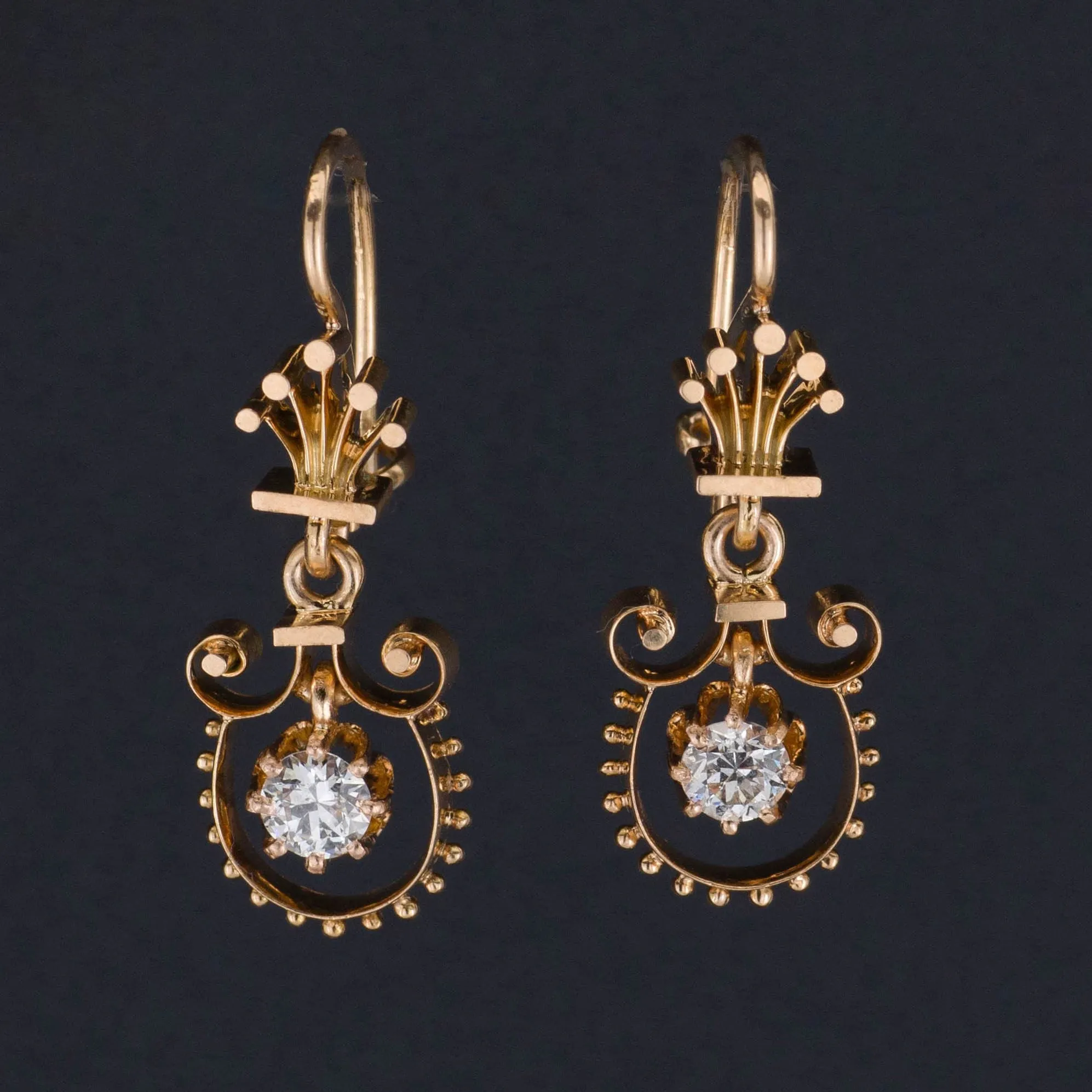 Vintage Diamond Earrings | Diamond Dangle Earrings
