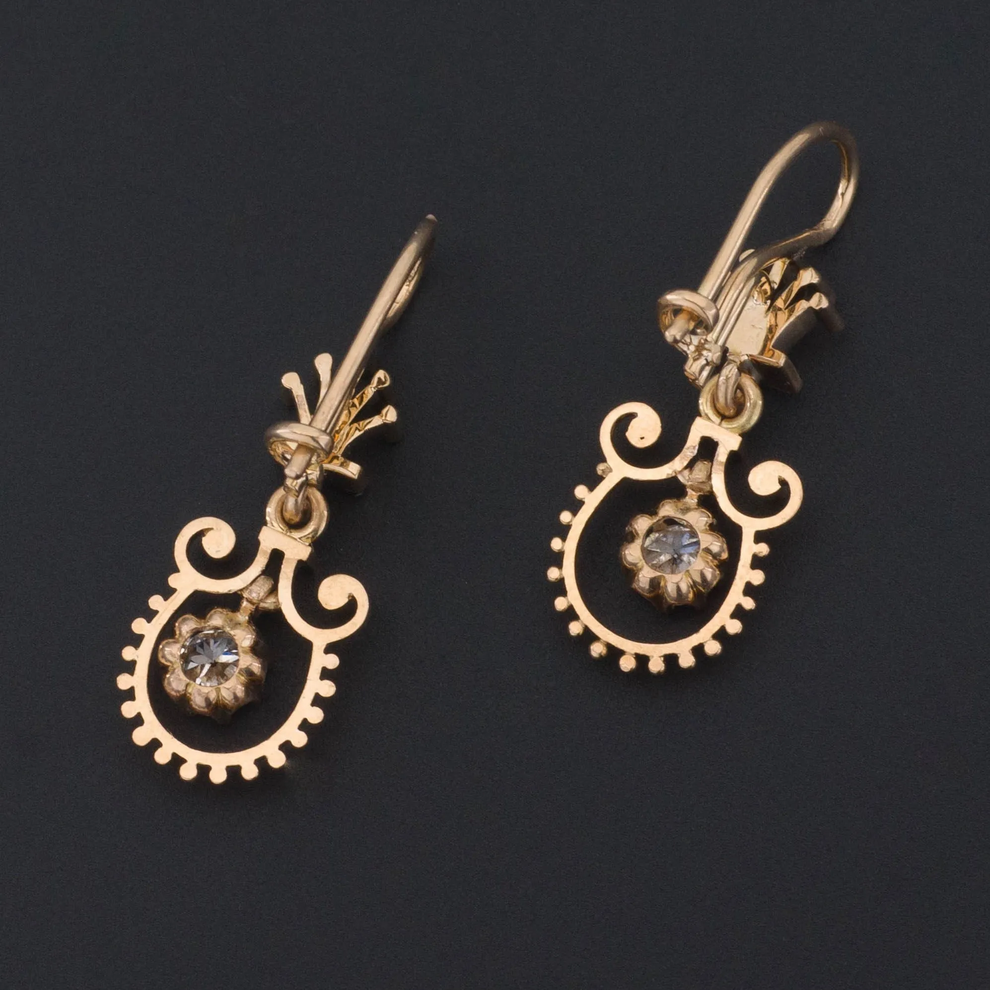 Vintage Diamond Earrings | Diamond Dangle Earrings