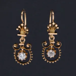 Vintage Diamond Earrings | Diamond Dangle Earrings